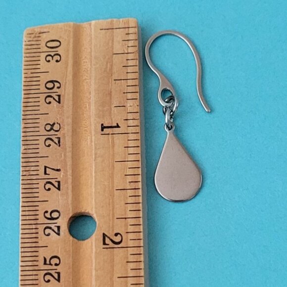 TEARDROP Stainless Steel HOOK Earrings Minimalist - Picture 8 of 16